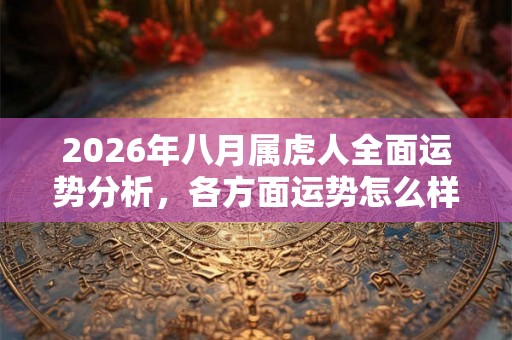 2026年八月属虎人全面运势分析，各方面运势怎么样