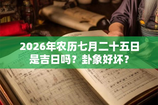 2026年农历七月二十五日是吉日吗？卦象好坏？