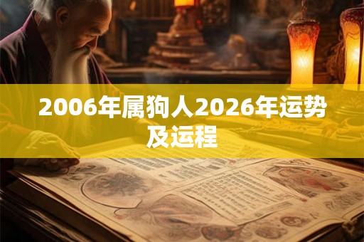 2006年属狗人2026年运势及运程