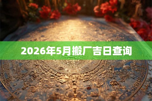2026年5月搬厂吉日查询