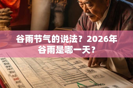 谷雨节气的说法？2026年谷雨是哪一天？