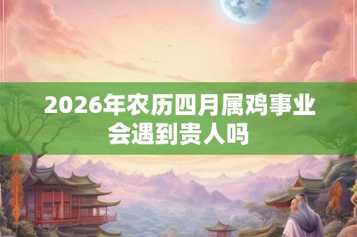 2026年农历四月属鸡事业会遇到贵人吗