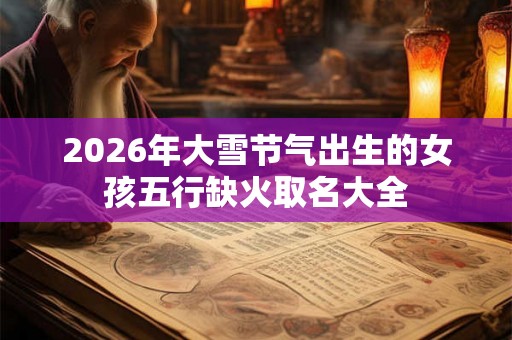 2026年大雪节气出生的女孩五行缺火取名大全