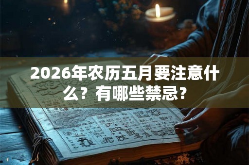 2026年农历五月要注意什么?有哪些禁忌? 2026年农历五月要注意什么?有哪些禁忌?