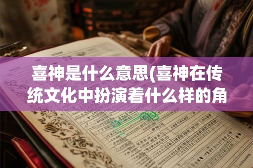 喜神是什么意思(喜神在传统文化中扮演着什么样的角色)