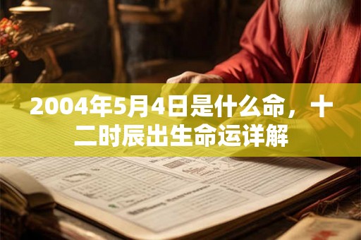 2004年5月4日是什么命,十二时辰出生命运详解 2004年5月4日是什么命,十二时辰出生命运详解