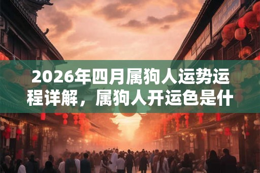 2026年四月属狗人运势运程详解，属狗人开运色是什么色？