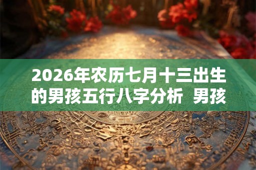 2026年农历七月十三出生的男孩五行八字分析  男孩名字分享