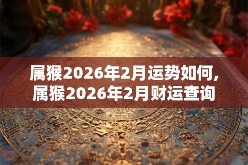 属猴2026年2月运势如何,属猴2026年2月财运查询