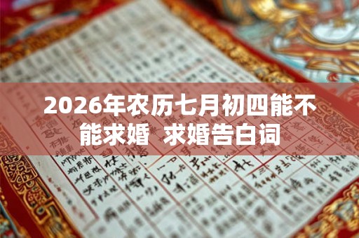 2026年农历七月初四能不能求婚  求婚告白词