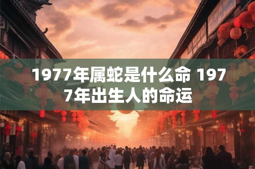 1977年属蛇是什么命 1977年出生人的命运 1977年属蛇是什么命 1977年出生人的命运