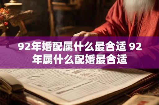 92年婚配属什么最合适 92年属什么配婚最合适