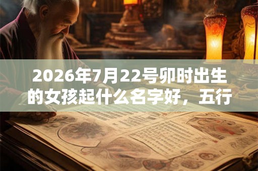 2026年7月22号卯时出生的女孩起什么名字好，五行是什么？