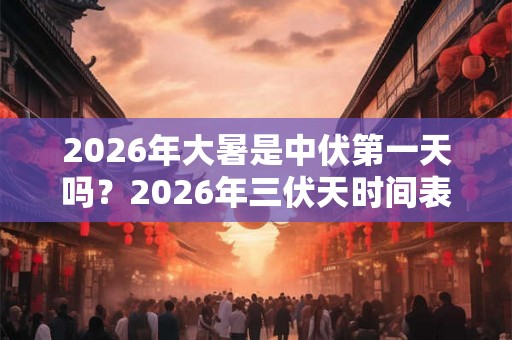2026年大暑是中伏第一天吗？2026年三伏天时间表！