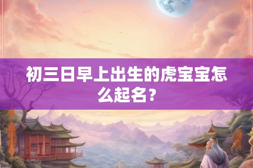 初三日早上出生的虎宝宝怎么起名？