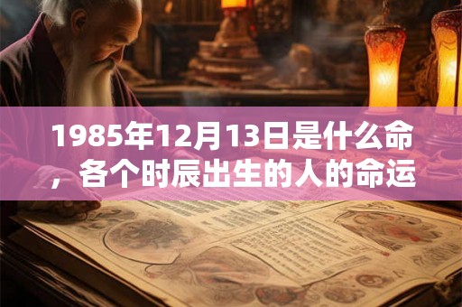1985年12月13日是什么命，各个时辰出生的人的命运