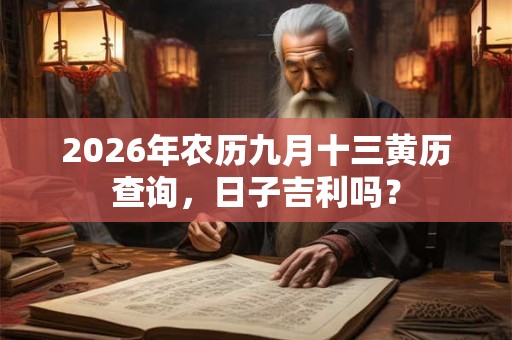 2026年农历九月十三黄历查询，日子吉利吗？