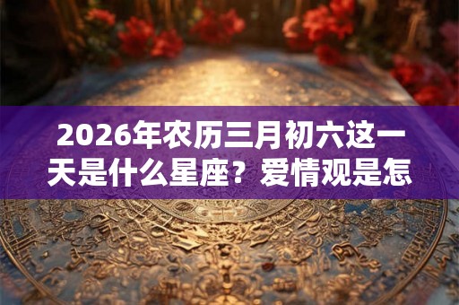 2026年农历三月初六这一天是什么星座?爱情观是怎样的? 2026年农历三月初六这一天是什么星座?爱情观是怎样的?
