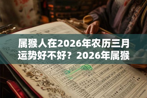 属猴人在2026年农历三月运势好不好？2026年属猴人运势分析！