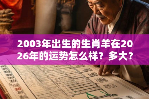 2003年出生的生肖羊在2026年的运势怎么样？多大？