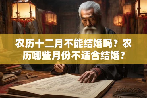 农历十二月不能结婚吗？农历哪些月份不适合结婚？