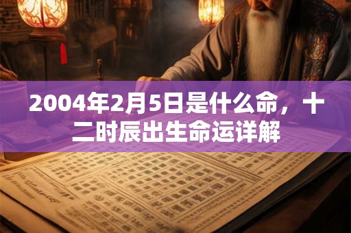 2004年2月5日是什么命,十二时辰出生命运详解 2004年2月5日是什么命,十二时辰出生命运详解