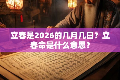 立春是2026的几月几日?立春命是什么意思? 立春是2026的几月几日?立春命是什么意思?