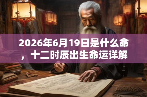 2026年6月19日是什么命，十二时辰出生命运详解
