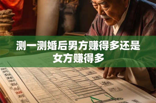 测一测婚后男方赚得多还是女方赚得多