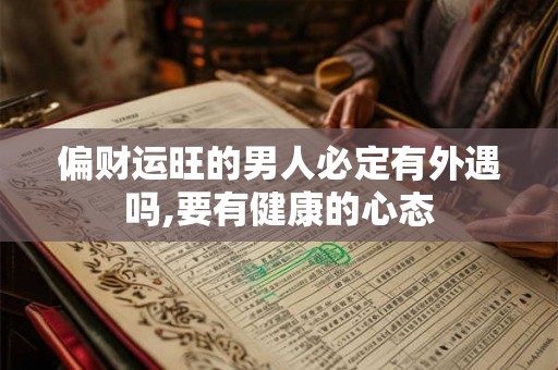 偏财运旺的男人必定有外遇吗,要有健康的心态