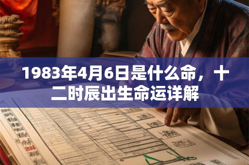 1983年4月6日是什么命，十二时辰出生命运详解
