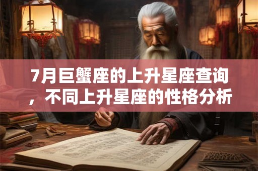 7月巨蟹座的上升星座查询，不同上升星座的性格分析