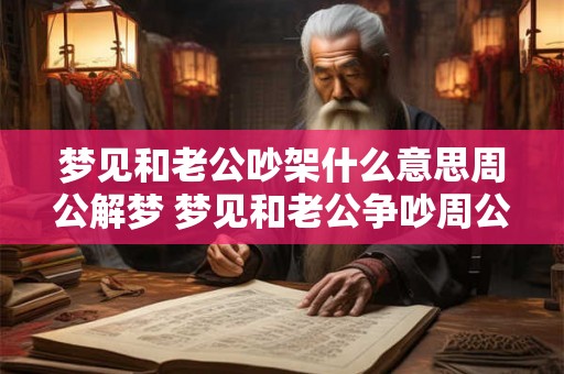 梦见和老公吵架什么意思周公解梦 梦见和老公争吵周公解梦