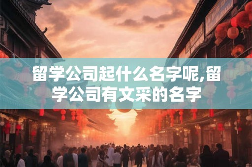 留学公司起什么名字呢,留学公司有文采的名字 留学公司起什么名字呢,留学公司有文采的名字