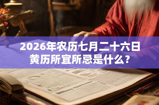 2026年农历七月二十六日黄历所宜所忌是什么？