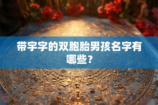 带宇字的双胞胎男孩名字有哪些？
