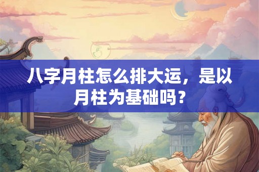 八字月柱怎么排大运,是以月柱为基础吗? 八字月柱怎么排大运,是以月柱为基础吗?