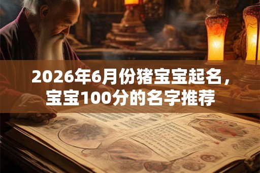 2026年6月份猪宝宝起名，宝宝100分的名字推荐