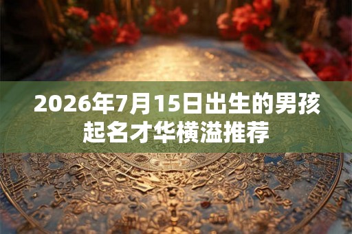 2026年7月15日出生的男孩起名才华横溢推荐