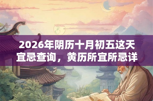 2026年阴历十月初五这天宜忌查询，黄历所宜所忌详解