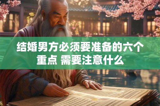 结婚男方必须要准备的六个重点 需要注意什么