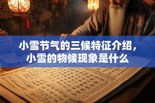 小雪节气的三候特征介绍，小雪的物候现象是什么