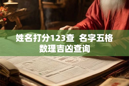 姓名打分123查  名字五格数理吉凶查询