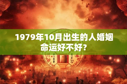 1979年10月出生的人婚姻命运好不好？