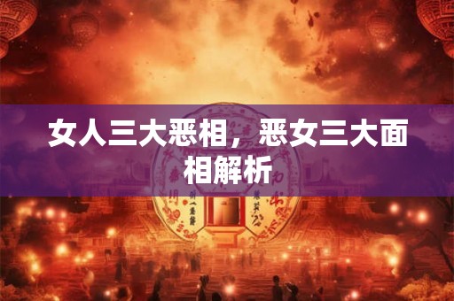女人三大恶相，恶女三大面相解析
