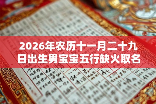 2026年农历十一月二十九日出生男宝宝五行缺火取名精选