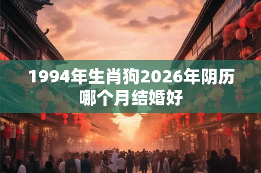1994年生肖狗2026年阴历哪个月结婚好 1994年生肖狗2026年阴历哪个月结婚好