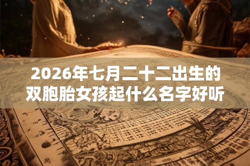2026年七月二十二出生的双胞胎女孩起什么名字好听，五行属什么