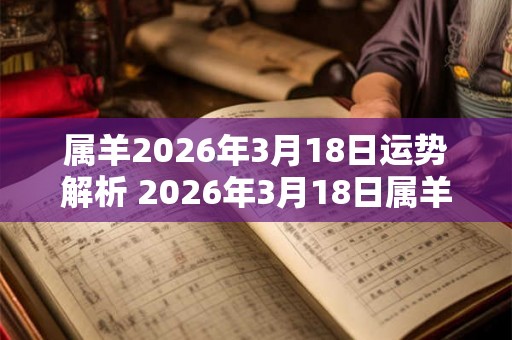 属羊2026年3月18日运势解析 2026年3月18日属羊运势分析 属羊2026年3月18日运势解析 2026年3月18日属羊运势分析