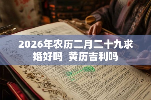 2026年农历二月二十九求婚好吗  黄历吉利吗